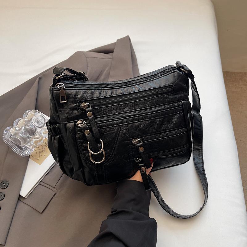 Однолямочный рюкзак для мамы, Ретро-повседневный рюкзак, Сумка через плечо для среднего возраста, Однолямочная сумка чёрный