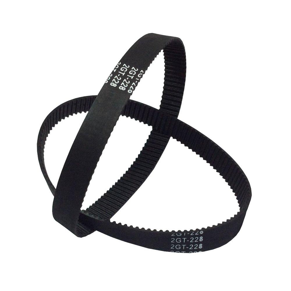 3D Printer Parts GT2 Conveyor Belts 228-2GT-9 Timing Belt L=228mm W=9mm 114 Teeth Closed Annular Synchronous Belt Pack of 2pcs