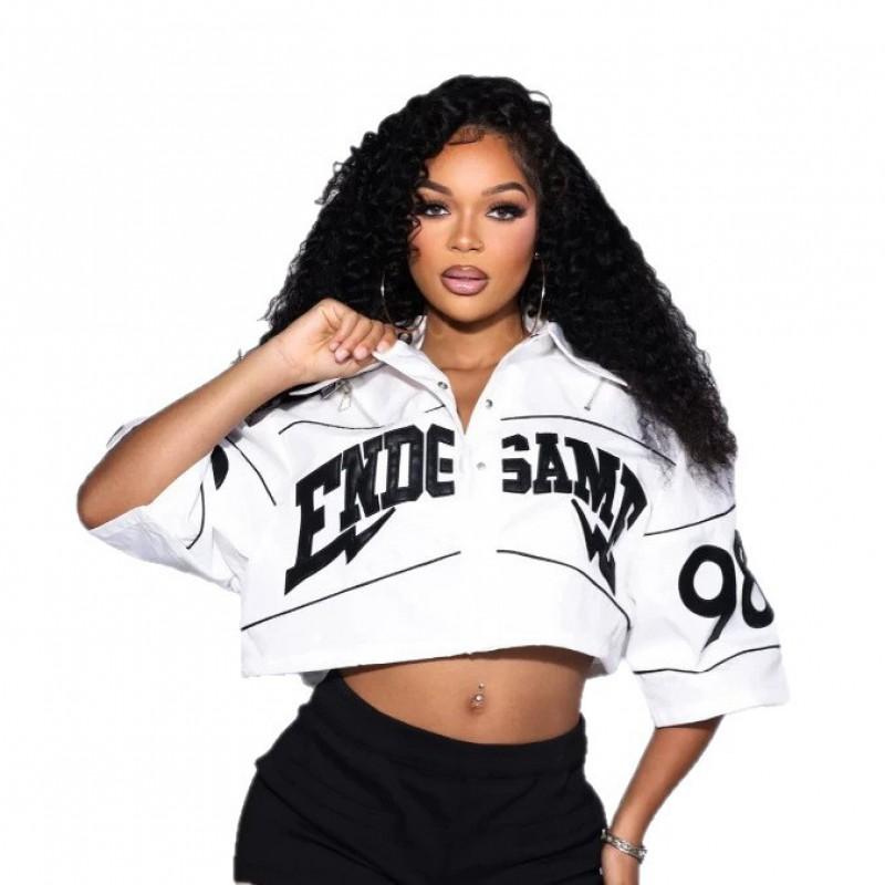 FC1600 Loose Cropped Open Cardigan Sexy Y2K Style Streetwear Women