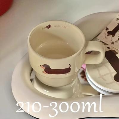 Tazze da Caffè per Cani Bassotto Tazza in Ceramica per la Casa per Bere Succo Cola Viaggio all'Aperto Tazza da Acqua Portatile per Amanti Amici