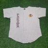 VTG 90s NHL Chicago Blackhawks Pinstripe Button Up Jersey Tee Mens L USA