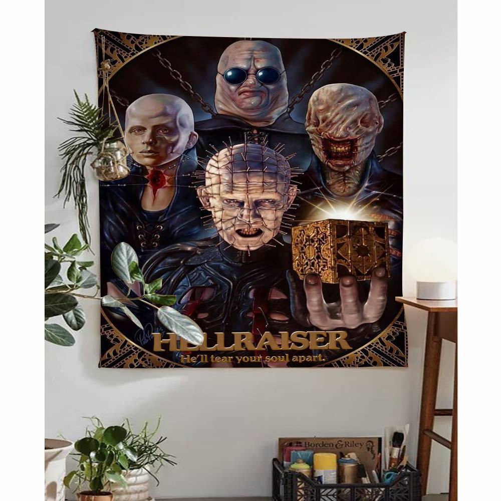 Classic Hellraiser Movie Tapestry Wall Hanging Cheap Hippie Wall Hanging Bohemian Wall Tapestries Mandala Wall Hanging Sheets