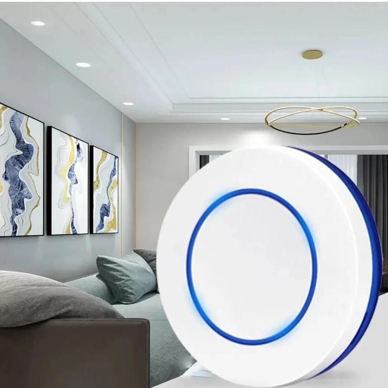 RF 433MHz Kabellos 10A Relais Empfänger Fernbedienung Lichtschalter 220V 110V Mini Runder Knopf Wandpanel Schalter Für LED Lampe