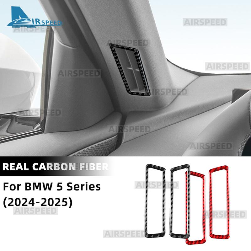 Soft Carbon Fiber LHD RHD Sticker for BMW 5 Series G60 G61 G68 i5 2024 2025 A-pillar Air Condition Outlet Vent Trim Interior