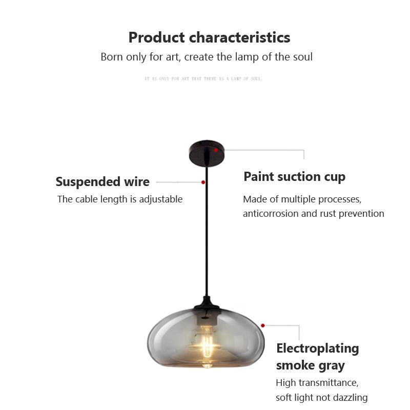 Nordic Hanging Loft Glasslustre Pendant Light E27/E26 for Kitchen Restaurant Bedroom Lamp Interior Decorative Pendant Light