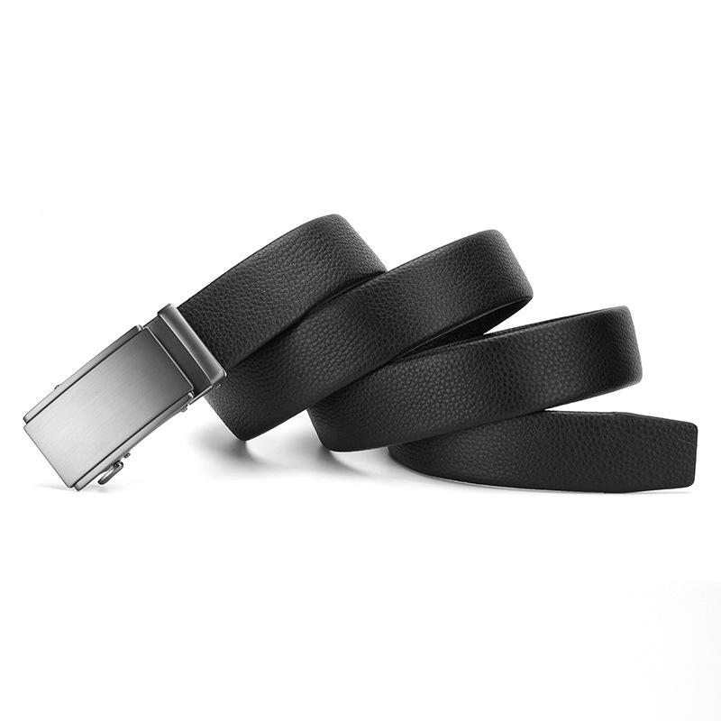 New Men'S Belt Genuine Leather Business Belt Casual Versatile Automatic Buckle Belt Men'S