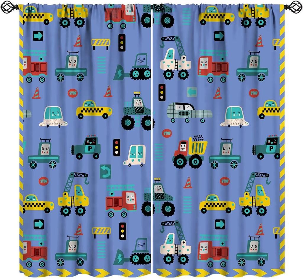 Racing Curtains for Teens Games Room Decor Black White Checkered Flag Art Printed Window Drapes for Kids Bedroom Living Room