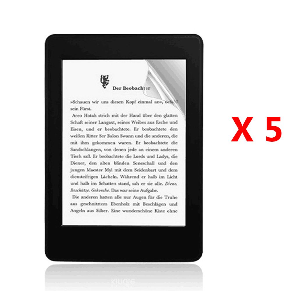 5pcs High Transparency 6" e-Reader Anti-Fingerprint Matte Protective Film Guard Screen Protector