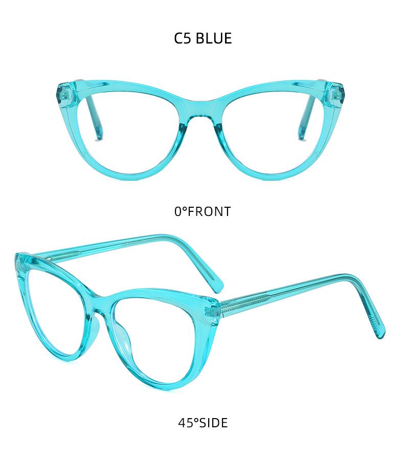 European Fashion Cat Eye Anti-Blue Light Propionate Glasses for Versatile Slimming Effect
