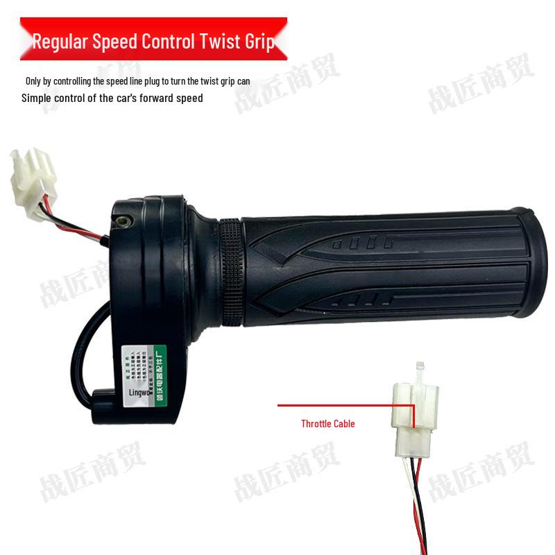 Three-Speed Electric Vehicle Twist Throttle with Forward/Reverse Control & Grip Accessories