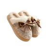 Slippers Cotton Women's Thick-soled Cotton Slippers Household Autumn and Winter Cute Bow Cotton Slippers Women's New Winter Non-slip