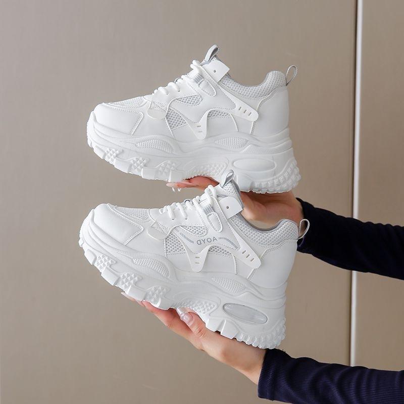 

Внутренняя скрытая танкетка кожаные папины кроссовки женские модные туфли 22 осень новые на толстой подошве повседневные спортивные hongjie 35