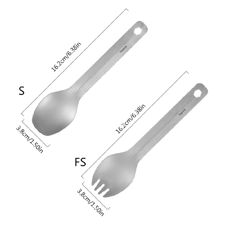 Picnic Flatware Camping Titanium Spork Spoon Non Taste, Nonslip Grip Soup Spoon