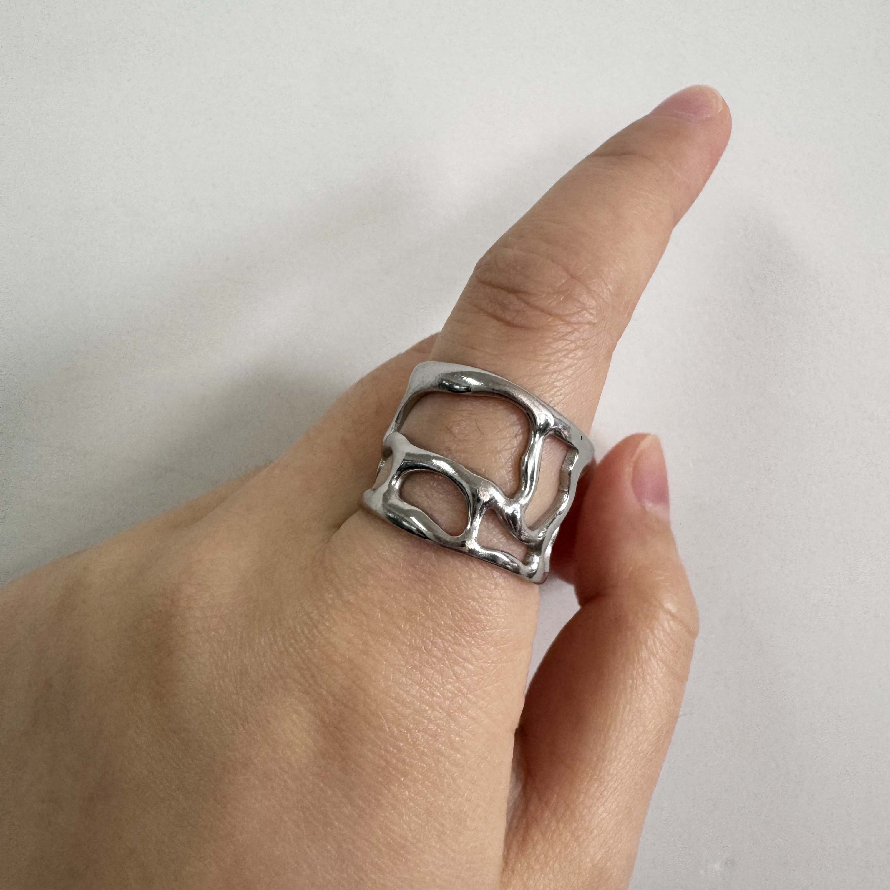 

Нержавеющая Сталь Неправильное Многослойное Кольцо Винтажный Серебряный Цвет Морская Звезда Открытые Регулируемые Кольца для Женщин Мужчин Персональные Украшения