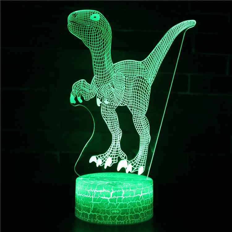 Dinosaur Series 3D LED Night Light - Remote Control, Seven-Color Touch, Creative Bedside & Desk Lamp Gift