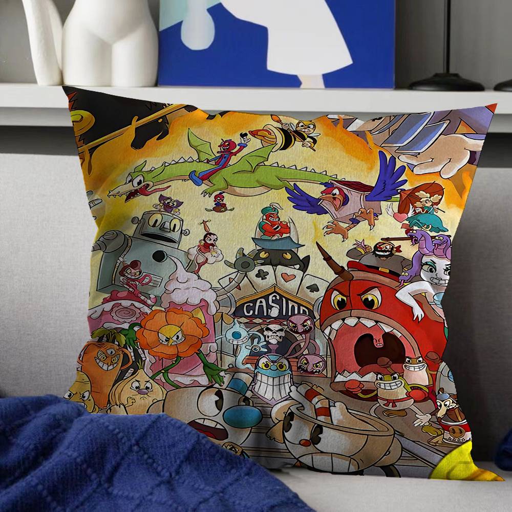 

Modern Game CCuphead Classic Movie Pillow Gift Home Office Decoration Bedroom Sofa Car Cushion Cover Case 45x45 30x30 cm