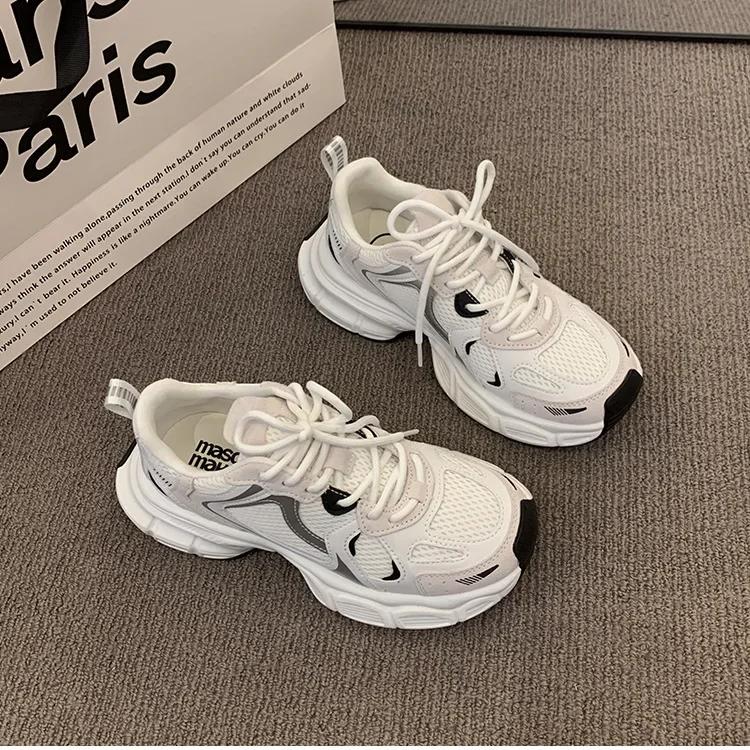 Women's 2025 Chunky Sneakers Women Autumn Breathable Mesh Casual Shoes Sneakers Tennis Female Platform Lace Up Vulcanized Shoes