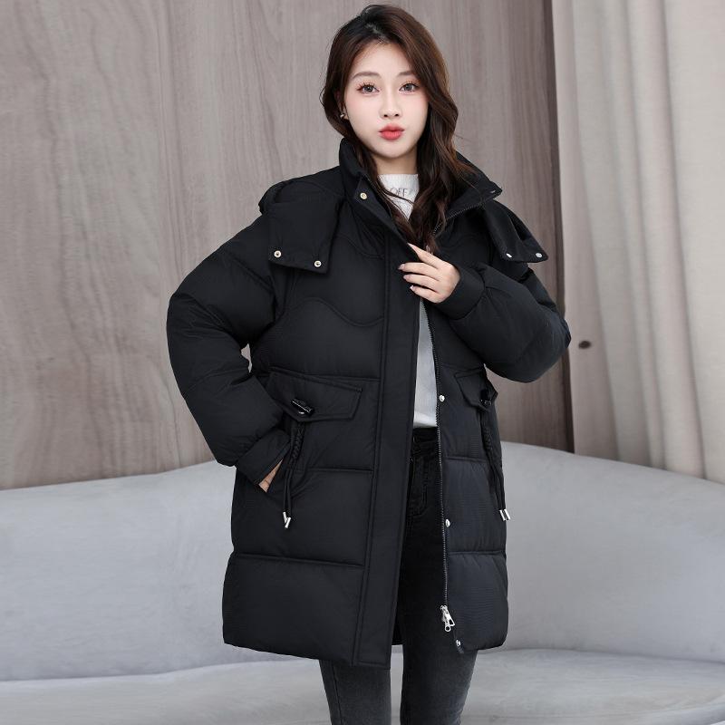 Down Cotton Jacket Women's 2025 New Mid-length Plus Size Loose Bread Jacket Cotton Jacket Winter Padded Jacket Thickened Jacket