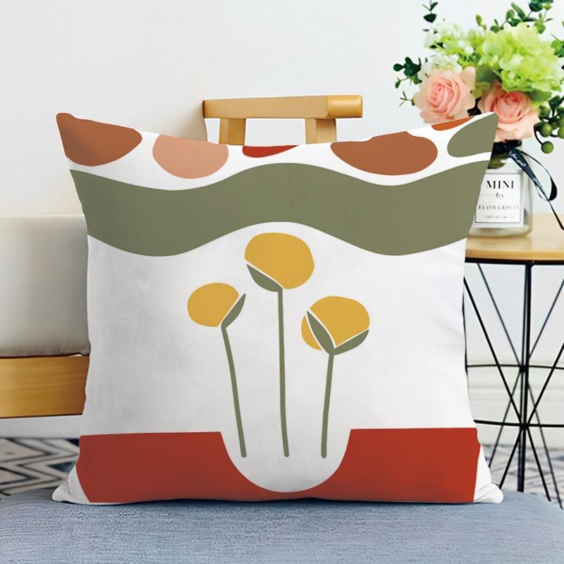 Morandi Simple Printed Decorative Pillowcase Bedroom Living Room Square Cushion Pillowcase
