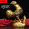 Pure Copper Rooster Statue, Fengshui Crafts, Home Office Decor Zhaocai Zodiac Small Animal Chicken Ornament Sculpture Decoration