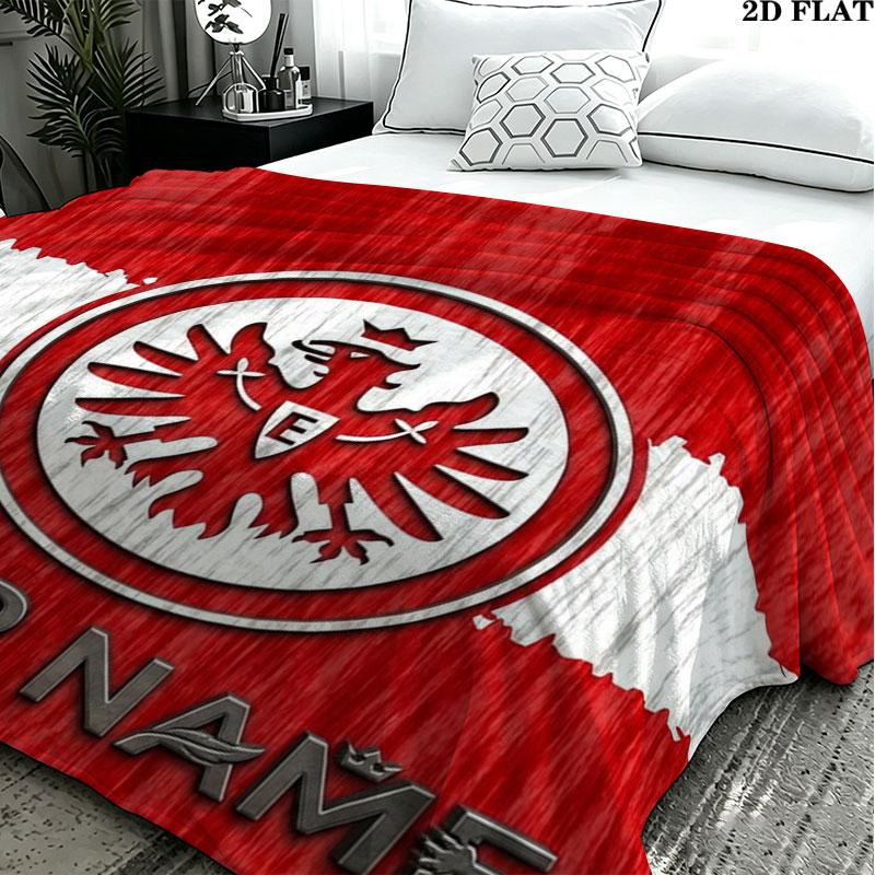 1PC Eintracht Frankfurt Custom Name Patterned Flannel Blanket Suitable For All Seasons for Home Decor Warmth and Comfort Gifts Holiday Present