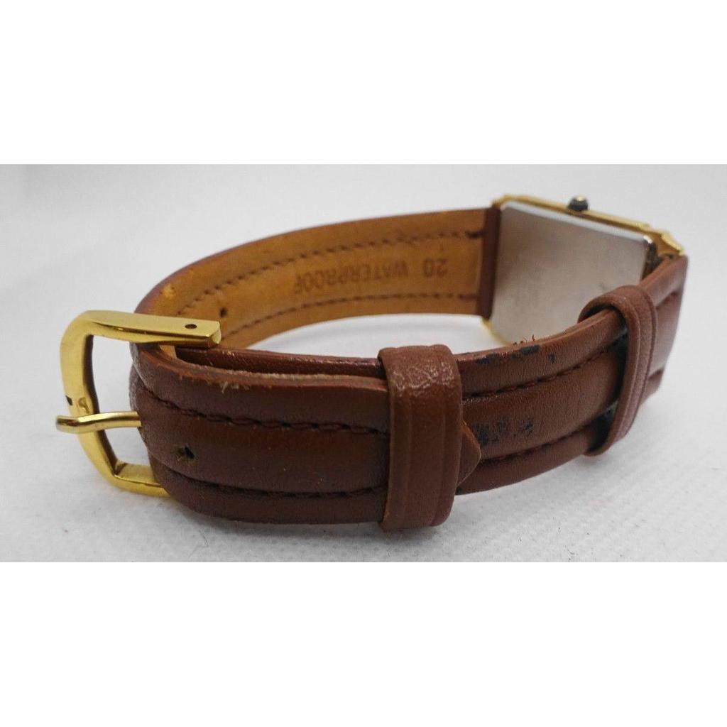 Used Rare Working SEIKO Rectangular 9021-5300 Tank Watch Y272 Seiko Gold Color Quartz