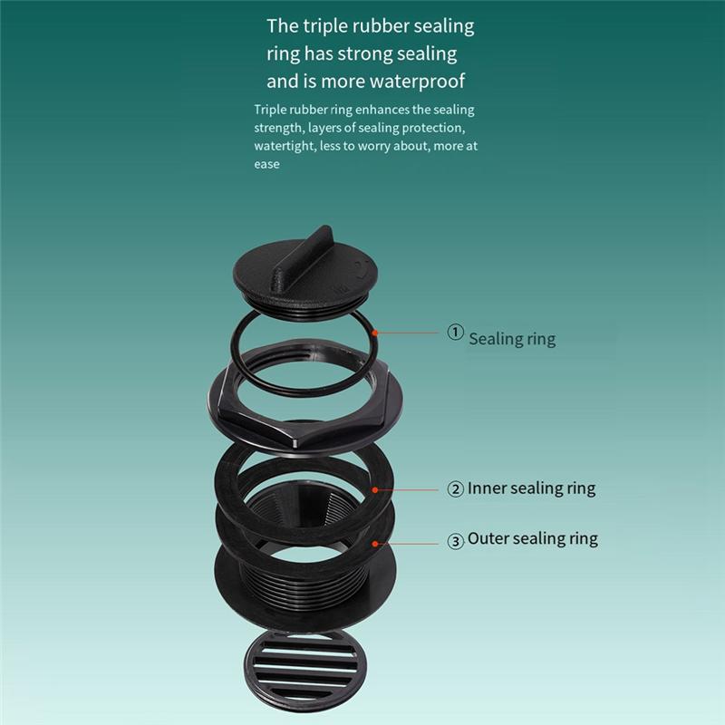 Boat Scupper Valve Outlet Marine Water Drain Plug & Seal Ring For Yacht Speedboat Etc Boat Accessories Marine-A87Q