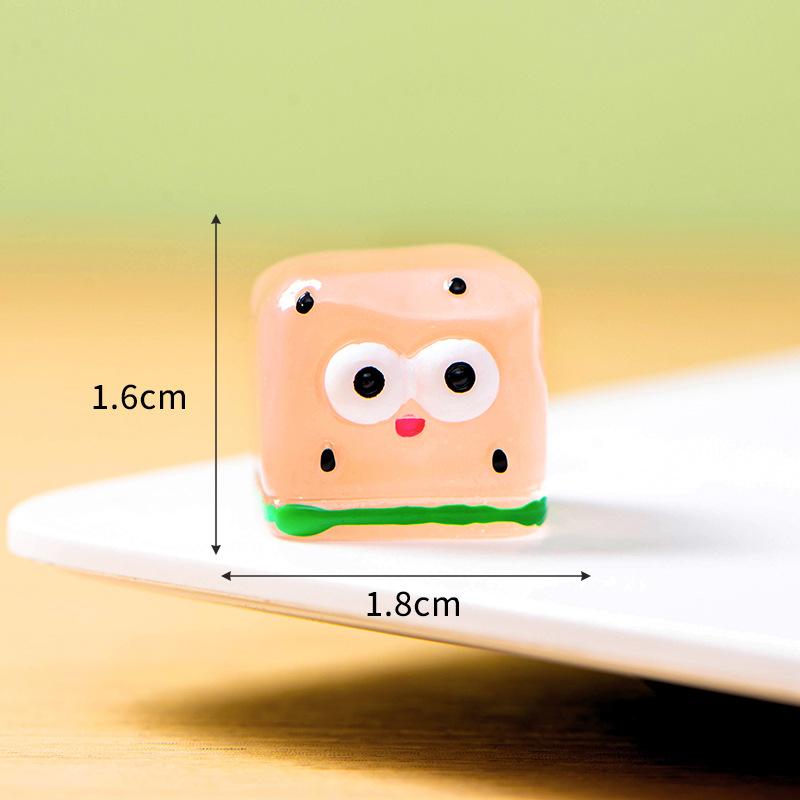 Glow-in-the-dark Fruit Ice Cube Cartoon Cute Luminous Emoticon Square Resin Decorative Desktop Hairpin Accessories