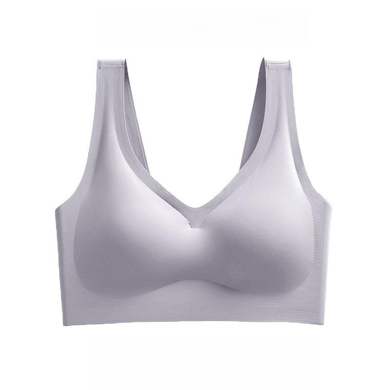 Large Size Bra Women's Seamless Bra Women's Thin Design No Steel Ring Sports Vest Style Push Up Bra