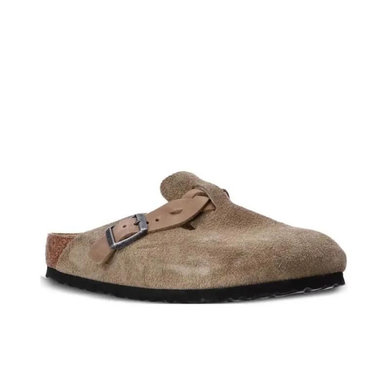 Birkenstock Boston Women Round Toe Buckle Mule Closed Toe Clogs Brown 1026694 36