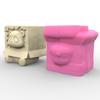 Sitting Panda Shaped Planter Vase Moulds Cements Mould Silicone Material for Hand-Making Succulent Plant Flowerpot Vase