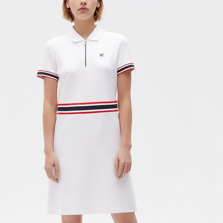 New FILA LifestyleWHITE Short Sleeved Dress Women's Standard White F51W523301F-WT