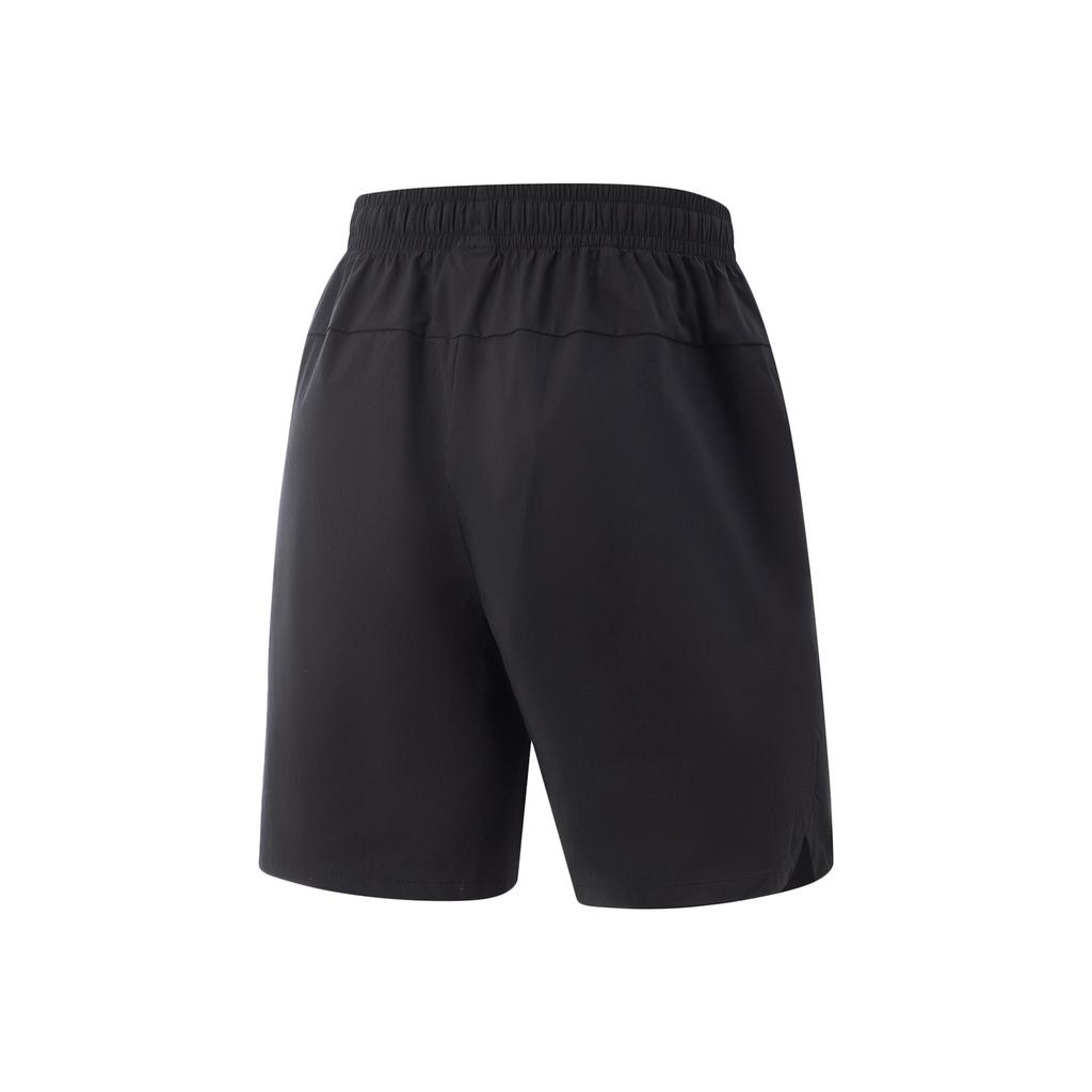 Li-Ning Comfortable Sports Simple Versatile Solid Color Lace-Up Mid-Waist Five-Point Casual Shorts Men Shorts Black AKSV429-2