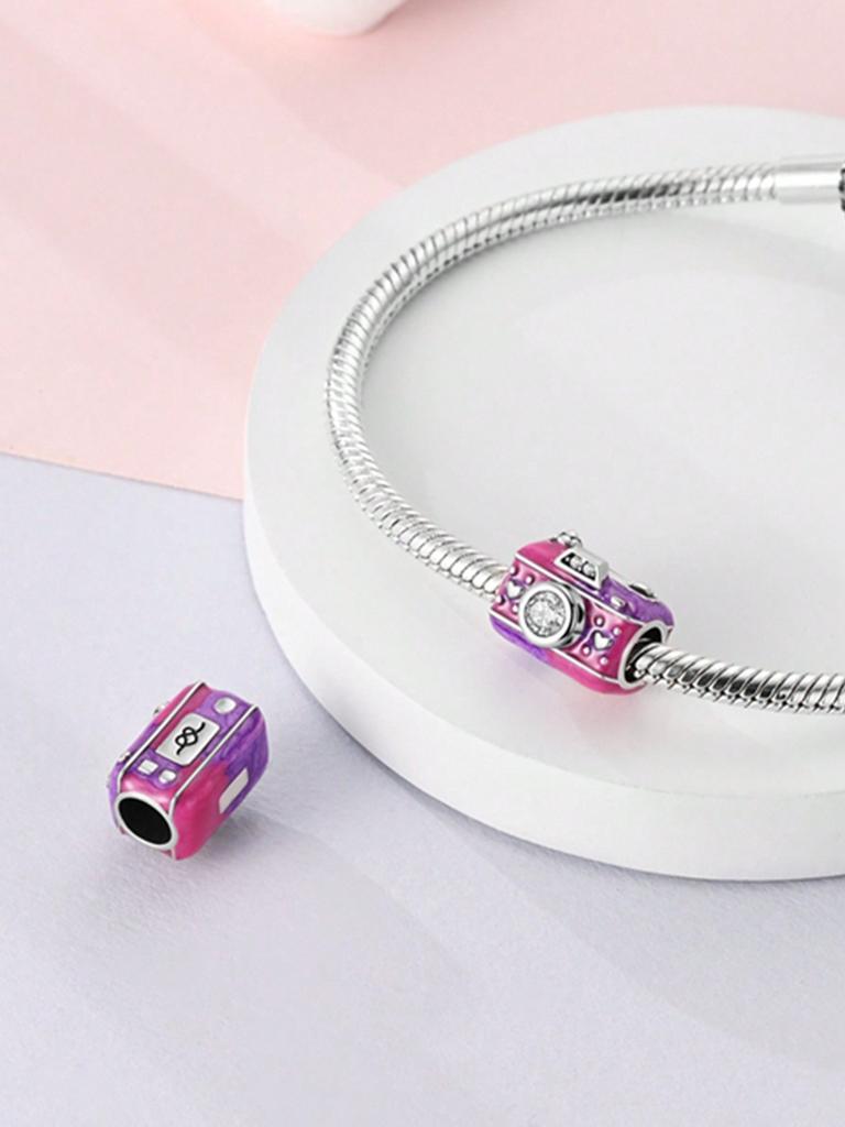 Charms Plata Pink Oven Rose Perfume Beads Charm Copper Plated Fit Charms Original Bracelet For Jewelry Making Diy Charm