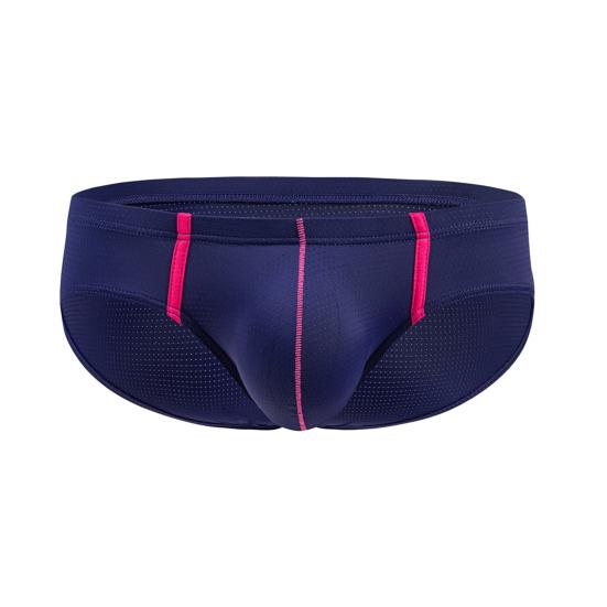 Men Briefs Sexy Low-rise U-Convex Soft Breathable Mesh Panties Patchwork Color Slim Fit Elastic Underwear Daily Wear