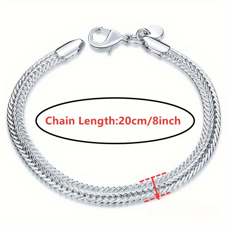 Coppery 6MM Flat Snake Chain Bracelet for women lady men Solid Side Chain wedding party gift Ideal Gift for Men