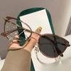 New Cat Eye Pochromic Myopia Glasses Women Men Fashion Anti-Blue Light Glasses Vintage Large Eyewear Unisex Diopter 0 to -4.0