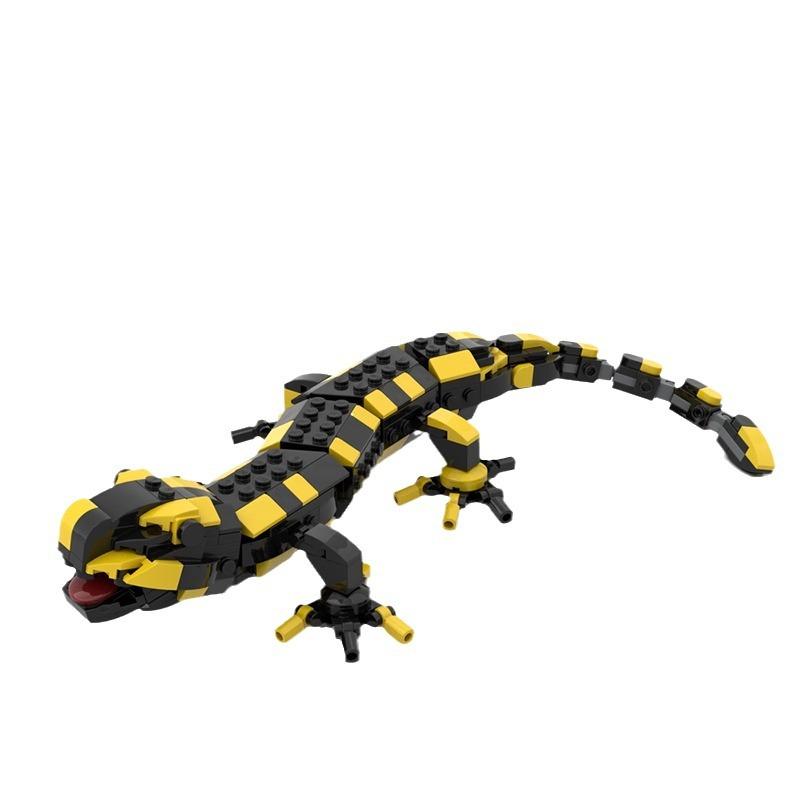 Fire Salamander Building Blocks Set A Popular Reptile Colour Little Dinosaur Idea Animal Bricks Toys for Adults Kids Gifts