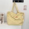 Sweet Plaid Cloth Bag New Lazy Wind Large Capacity Student Class Shoulder Crossbody Tote Bag