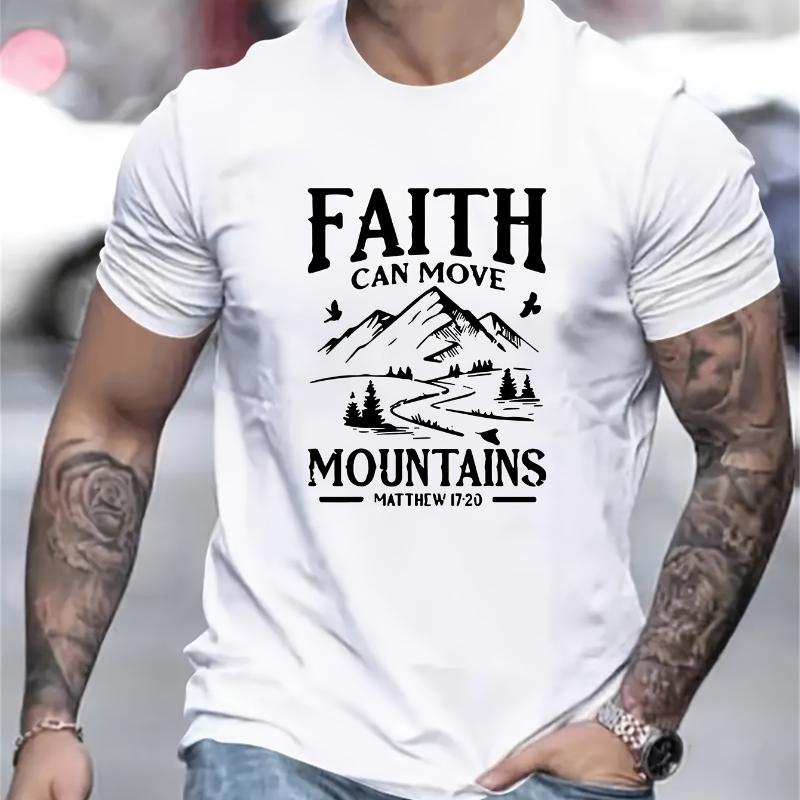 

Faith Can Move Mountains T-Shirt Breathable Cool, Comfortable Wear,Daily Casua XXL білий