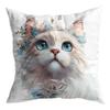 New White Cat Dream Print Pillowcase Atmosphere Decorative Cushion Pillowcase