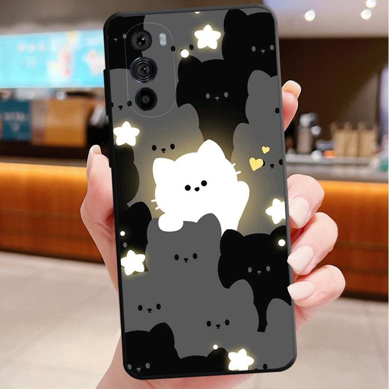 

Phone Case For Motorola Edge 50 40 Pro 60 50 40 30 Ultra Neo Fusion Moto G Play G Stylus G Power G Cartoon Black Cats Moto Edge 30 Fusion