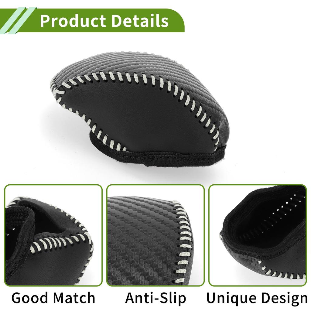HOPESPANNER Stick Shift Handle Gear Shift Knob Cover for Toyota RAV4 Black Carbon Fiber with Beige Faux Leather 1-Piece Protector, Anti-Slip