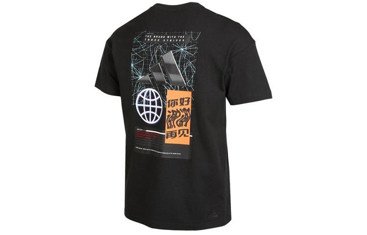 

Adidas T Shirts Men s Black Crew Neck Moderate Straight Fit GP0854 L