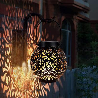 Garten Solarlampe für Außen Eisenkunst Hängelampe Hohl LED Landschaftsleuchte Gartendekoration Projektionslicht Wasserdicht