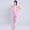Sexy Women Cosplay Maid Leotard Oil Shiny Glossy Satin Smooth Yoga Shapping Bodysuit Elastic Tights Bodysuits Candy Color