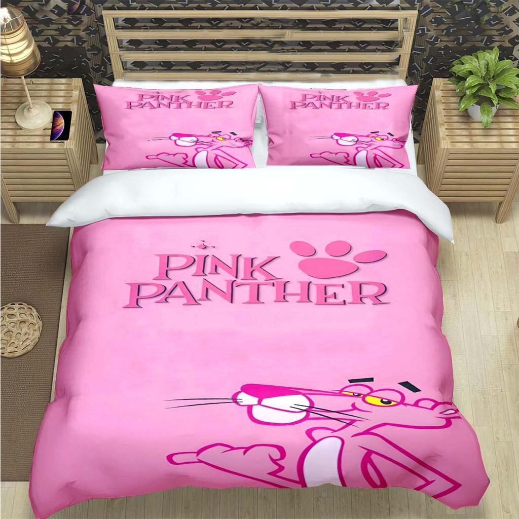 Comforter Crayon Pinkpanther Print Bedding Sets Bed Supplies Set Comforter Set Teens Girls Cartoon Twin Single Kid Gift