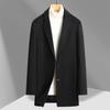 Autumn and Winter New Men's Woolen Coat Medium and Long Take-off Scarf Collar Cotton Thickened Woolen Trench Coat Men's Coat