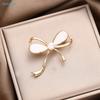Elegant Bowknot Brooch with Pearl - Gold/Silver Tone Enamel Pin for Dress, Scarf & Coat Decoration
