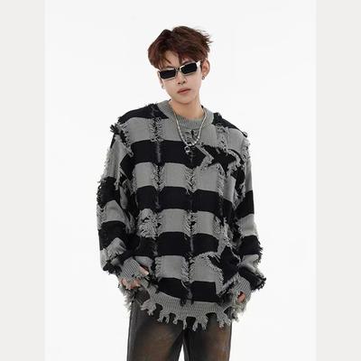2024 Autumn And Winter New Cardigan Sweater Retro Casual Lazy Style Knitted Sweater Men'S Solid Color Jacket